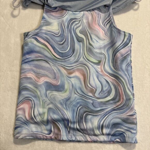 Athleta Girl Tandem Tank Girl's Size Extra Large XL 14 Blue Swirls Layered Look - Picture 7 of 15
